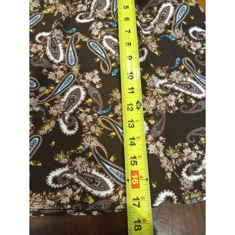 NWT Stitch Fix Vero Moda Brown Paisley Print High Waist Skater Skirt Sz Medium